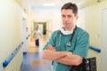 Doctor in long corridor Royalty Free Stock Photo