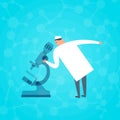 Doctor looking through a microscope. Medicine, science research Royalty Free Stock Photo