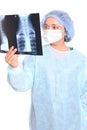 Doctor is looking at X-ray Royalty Free Stock Photo