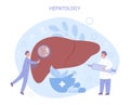 Doctor make liver examination concept. Idea of body health Royalty Free Stock Photo