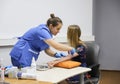 Doctor makes the patient an injection into a vein Royalty Free Stock Photo