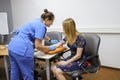 Doctor makes the patient an injection into a vein Royalty Free Stock Photo