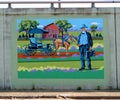 A Doctor Making a House Call Mural On James Road in Memphis, Tennessee. Royalty Free Stock Photo