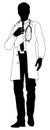 Doctor Man and Clipboard Medical Silhouette Person Royalty Free Stock Photo