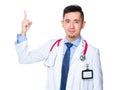 Doctor man finger point up Royalty Free Stock Photo