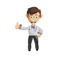 Doctor Man Happy characters hospital medicine staff clothes illustration Pointing