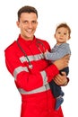 Doctor man holding baby Royalty Free Stock Photo