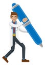 Doctor Man Holding Pen Mascot Concept Royalty Free Stock Photo