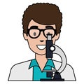 doctor man with microscope character Royalty Free Stock Photo