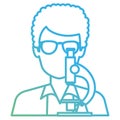 doctor man with microscope character Royalty Free Stock Photo