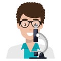 doctor man with microscope character Royalty Free Stock Photo