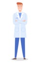 Doctor man or surgeon wearing medical gown, handsome therapist with badge, healthcare and medical