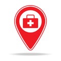 doctor map pin icon. Element of warning navigation pin icon for mobile concept and web apps. Detailed doctor map pin icon can be u Royalty Free Stock Photo