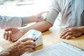 Doctor Measuring arterial blood pressure man patient on right arm Health care hospital and medicine concept Royalty Free Stock Photo