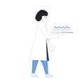 Doctor,medic. Female character wearing in uniform standing with vaccines isolated on a white background. Medical staff. Nurse. Royalty Free Stock Photo