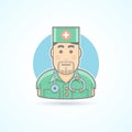 Doctor, medic, surgeon icon. Avatar and person illustration.