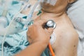 Doctor medical care patient on bed in hospital