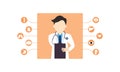 Doctor medical check up for healthcare vector illustration