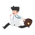 Doctor Medical emergency hurrying to help the patient cartoon