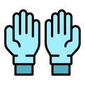 Doctor medical gloves icon color outline vector Royalty Free Stock Photo