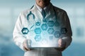 Doctor with Medical Healthcare Icon Interface