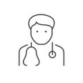 Doctor or medical specialist line icon