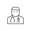 Doctor or medical specialist line outline icon