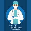 Doctor medical thank you essentials workers