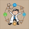 Doctor medicine information graphic cartoon