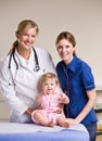 Doctor, mother and baby girl in doctor office Royalty Free Stock Photo