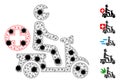 Doctor Motorbike Carcass Mesh Icon with Virus Centers