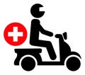 Doctor Motorbike Flat Icon Raster