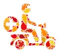 Doctor Motorbike Autumn Collage Icon with Fall Leaves