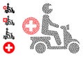 Doctor Motorbike Mosaic with Virus Infection Icons