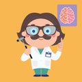 Doctor neurologist cartoon character