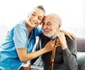 nurse doctor senior care caregiver help assistence retirement home nursing elderly man woman health support Royalty Free Stock Photo