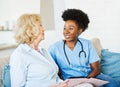 nurse doctor senior care caregiver help assistence retirement home nursing elderly woman health support african american