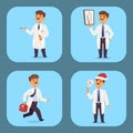 Doctor nurse character vector medical man staff flat design hospital team people doctorate illustration. Royalty Free Stock Photo