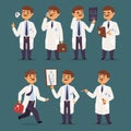 Doctor nurse character vector medical man staff flat design hospital team people doctorate illustration. Royalty Free Stock Photo