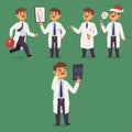 Doctor nurse character vector medical man staff flat design hospital team people doctorate illustration. Royalty Free Stock Photo