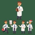 Doctor nurse character vector medical man staff flat design hospital team people doctorate illustration. Royalty Free Stock Photo