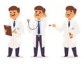 Doctor nurse character vector medical man staff flat design hospital team people doctorate illustration. Royalty Free Stock Photo