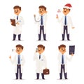 Doctor nurse character vector medical man staff flat design hospital team people doctorate illustration. Royalty Free Stock Photo