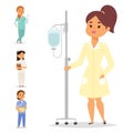 Doctor nurse character vector medical woman staff flat design hospital team people doctorate illustration. Royalty Free Stock Photo