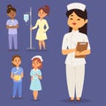 Doctor nurse character vector medical woman staff flat design hospital team people doctorate illustration. Royalty Free Stock Photo