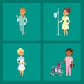 Doctor nurse character vector medical woman staff flat design hospital team people doctorate illustration.