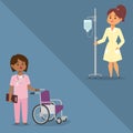 Doctor nurse character vector medical woman staff flat design hospital team people doctorate illustration. Royalty Free Stock Photo