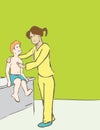 Doctor or Nurse examining a patient