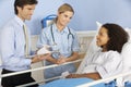 Doctor and nurse with female patient in hospital Royalty Free Stock Photo