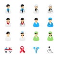 Doctor and Nurse Healthcare Professionals Icons. Set of Health and Medical Icons. Vector Illustration Color Icons Flat Style. Royalty Free Stock Photo